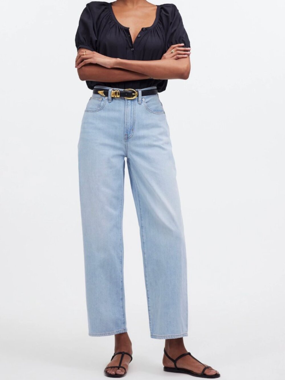 Madewell The Perfect Vintage Wide-Leg Crop Jean in Fitzgerald Wash, Size 28